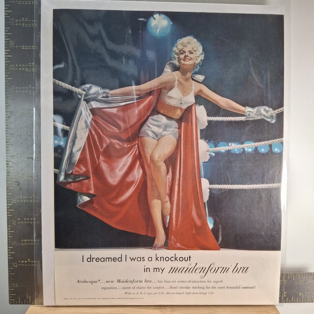 Vintage Maidenform Bra Magazine Ad - Lingerie Pinup Art - Marilyn Monroe